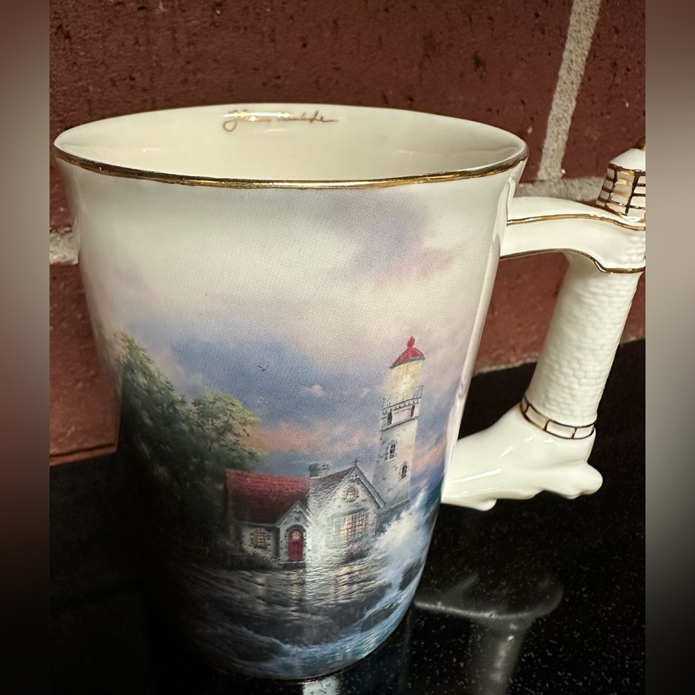 Vintage 2002 Thomas Kinkade “Beacon of Hope” Lighthouse Mug – Bradford Editions - Picture 6 of 8